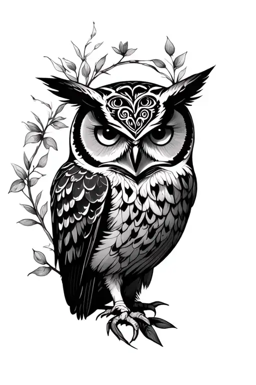 Mother Nature In A Mask With An Owl