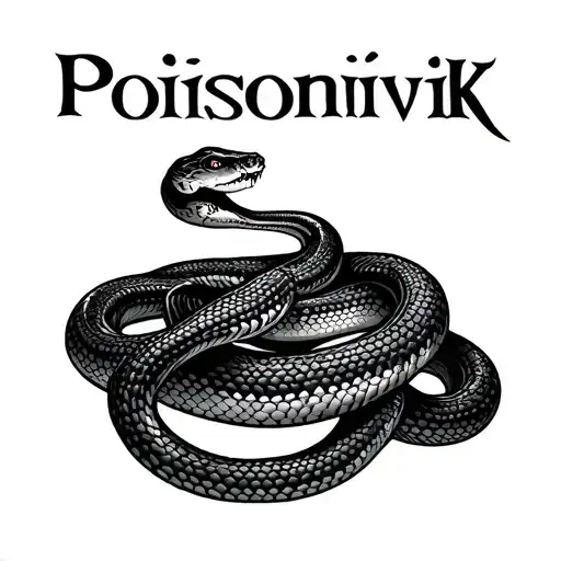 The Name Poisoniviik With One Snake Wrapped Loosely