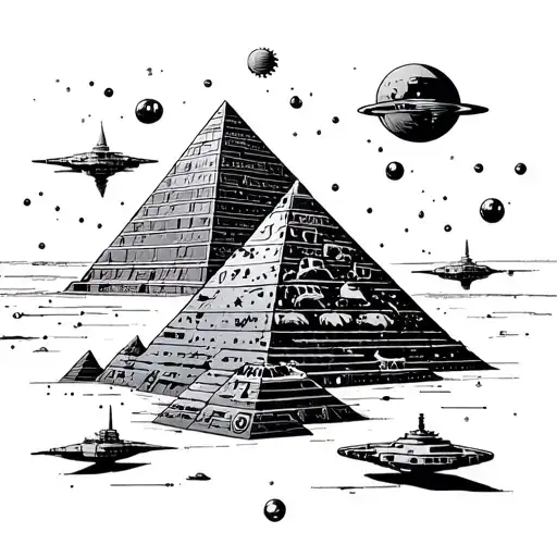Outerspace Pyramids Aliens Space Ships