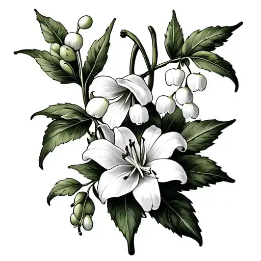 Lily Of The Valley And Hawthorn