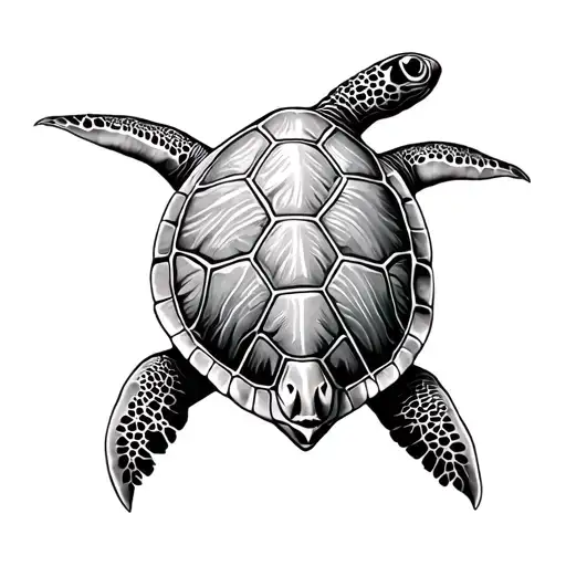 Turtle In Corals Four Elements