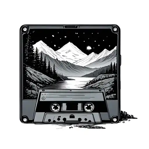 Audio Cassette Travel Landscape Drawing