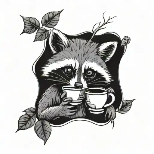 Raccoon And Coffee