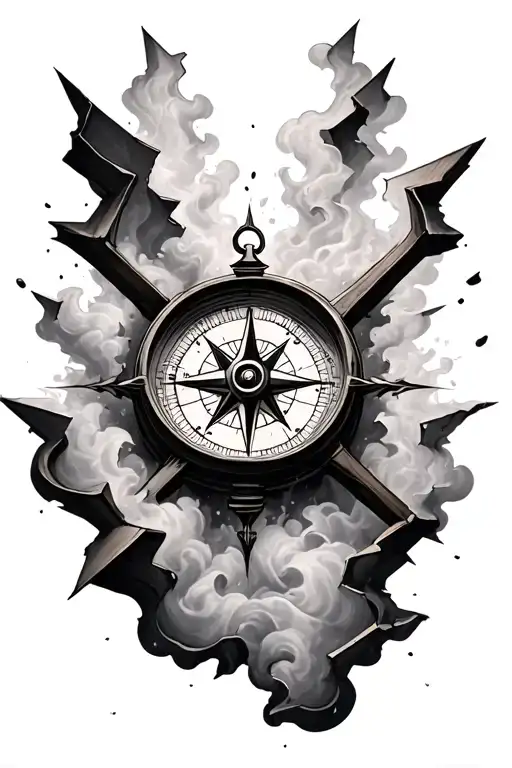 Fog Floating Out Of A Broken Compass