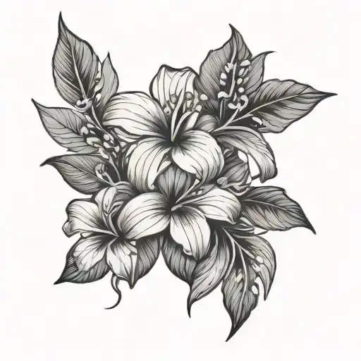 Hawaiian Flowers Intertwined