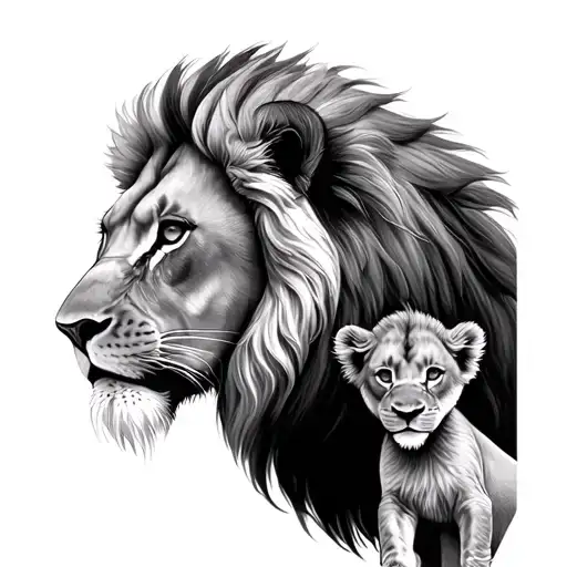 Lion And Baby Lion