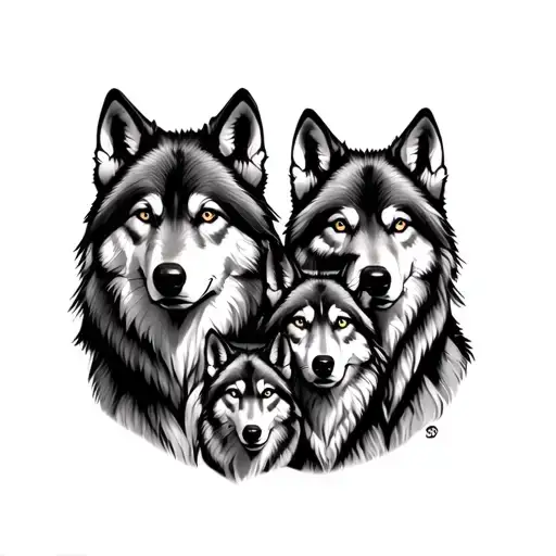 Wolf Family Portrait