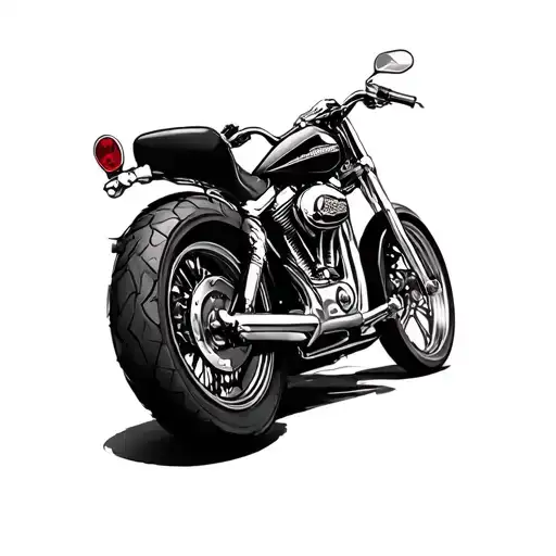 Polaroid Picture Of Fxr Harley Davidson Motorcycle