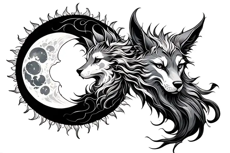 Skoll And Hati Sun And Moon