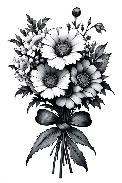 Birth Flower Bouquet Tied