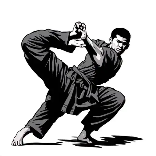 Karate Guy Sending Someone Flying With A Side Kick