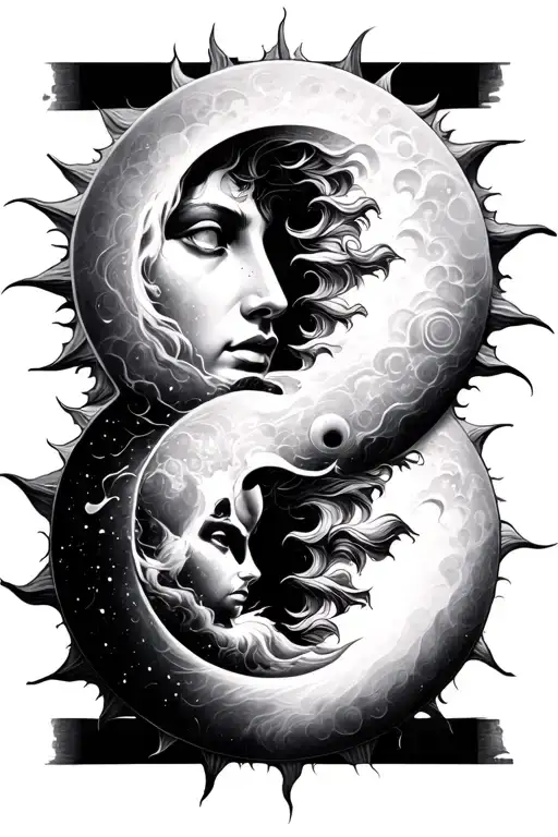 Sun Moon Merging Together