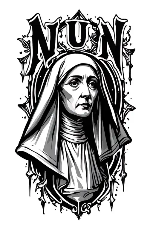 Grey 59 Text With Dark Estetic Nun