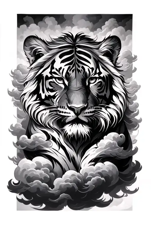 Zeus And Tiger With Clouds