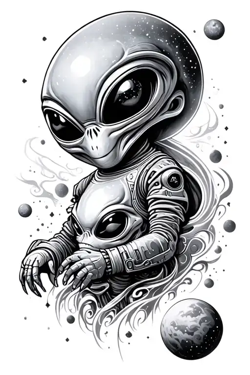 Space And Aliens And Galaxy