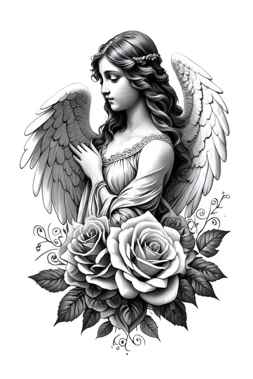 Angel And Roses