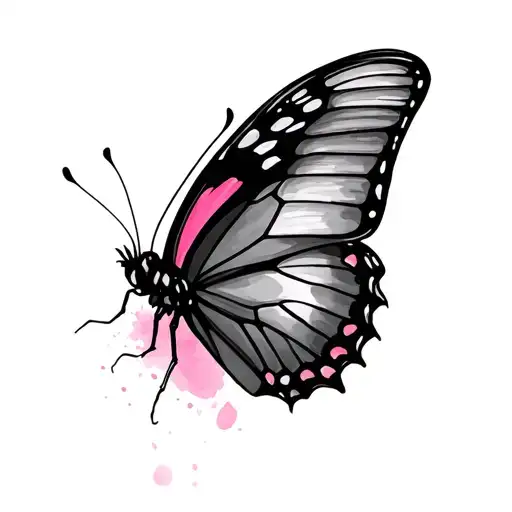 Dark Butterfly With An Tiny Splash Of Pink