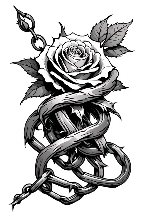 The Chain Is Wrapped In Rose Thorns
