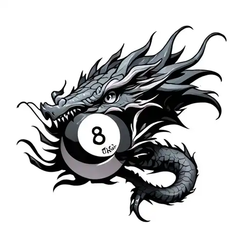 Dragon With An 8 Ball