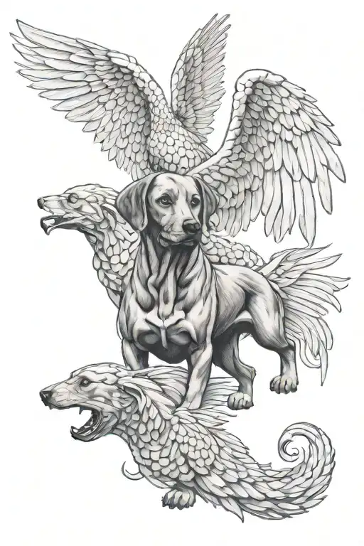 Two Ridgeback With Wings Of Angels Features Several Nordic Mythology