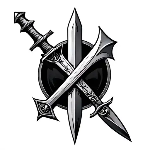 Asssassins Creed Dagger With The Assasins Symbol And Incorperate A Cross Into The Design
