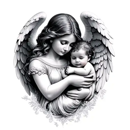 Mom Holding Angel Baby