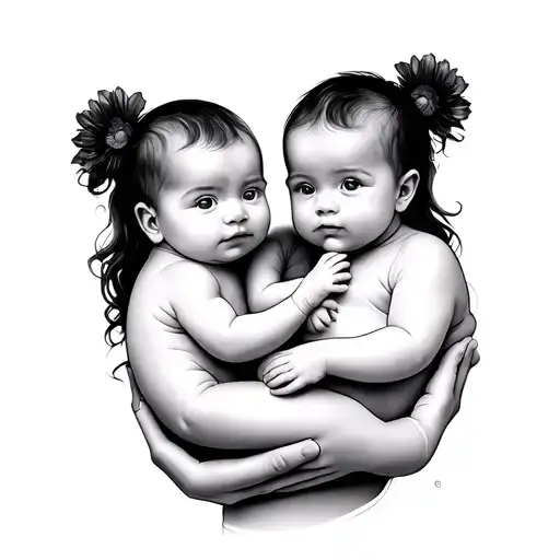 Mom Holding 2 Angle Babies