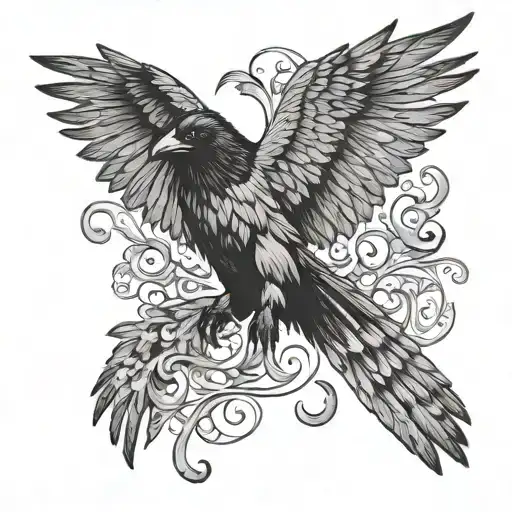 Raven Landing Open Wings