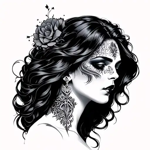 Throat Tattoo Gothic Woman