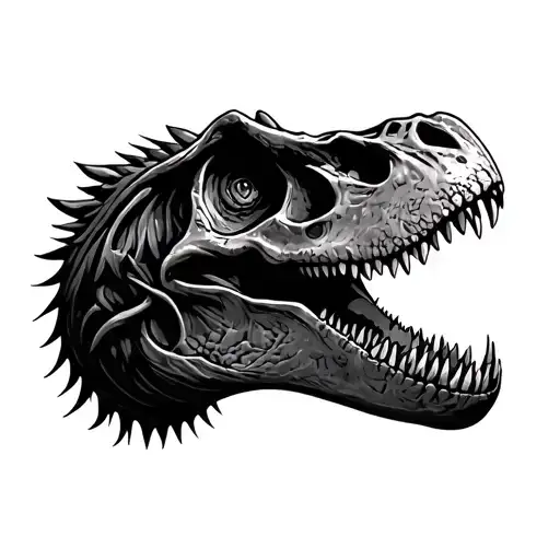Skull Of A Closed Mouth Tyrannosaurus Rex Facing Forward