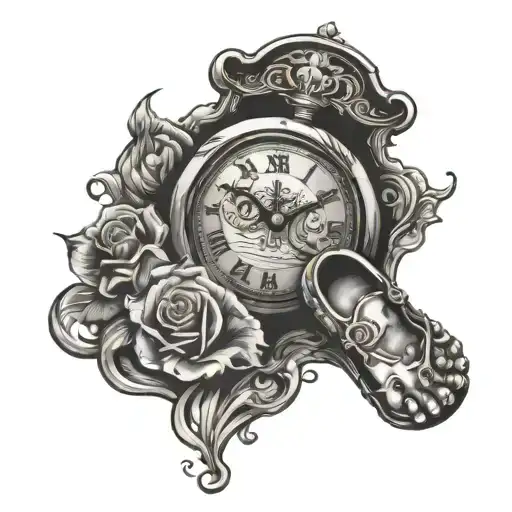 Clock Baby Foot Print Surrounded