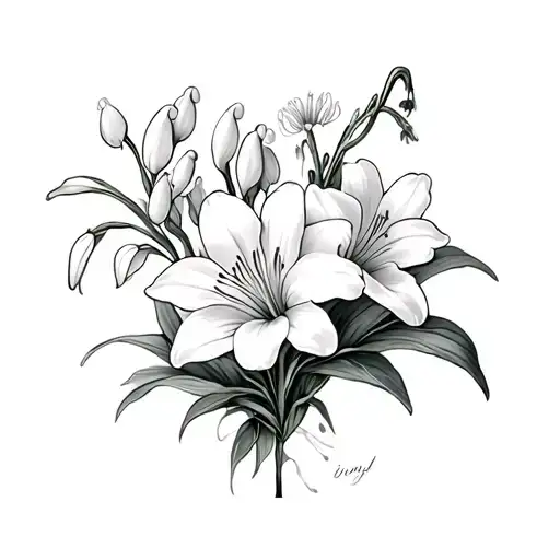 Lily Of The Valley And Marigold