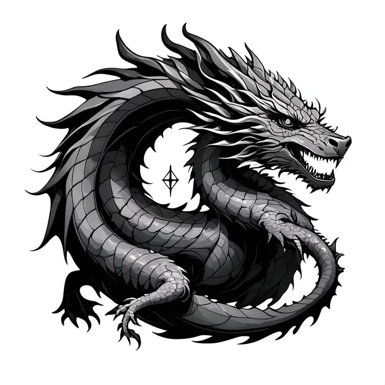 Virgo Sodiac Sign With A Dragon