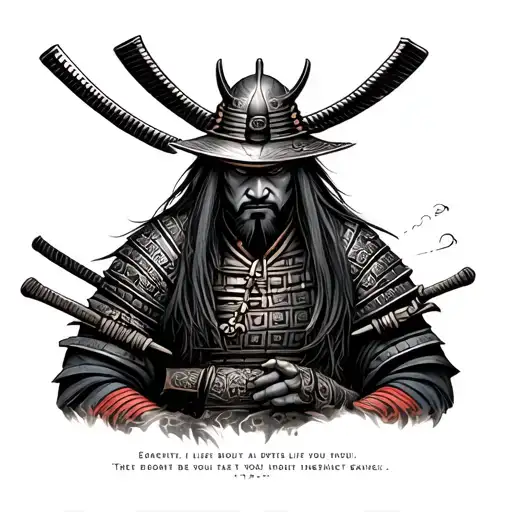 Samurai With A Qoute About Life