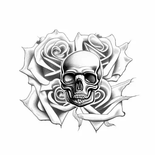 Skull Roses Chicano