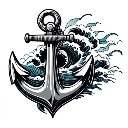 Anchor In Waves Crashing