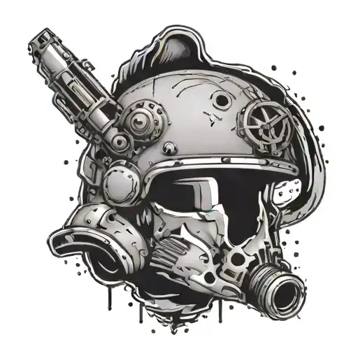 A Military Helmet With A Target Symbol And Bullet Holes