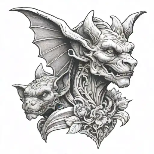 Mother Gargoyle And Daughter