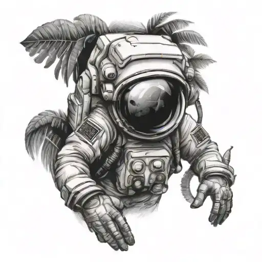 Friendly And Kind Astronaut Exploring The Costa Rican Rainforest