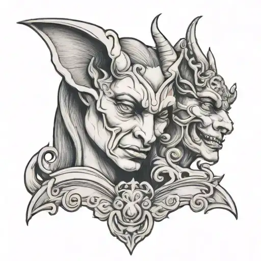 Gargoyle Mother And Gargoyle Daughter