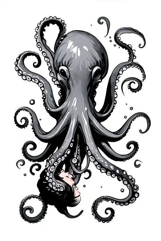 Octopus Pulling Someone Under Water