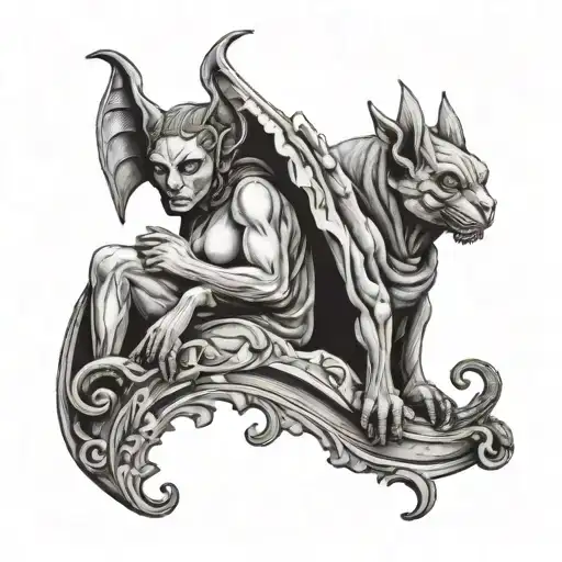 Mother Gargoyle With Daughter