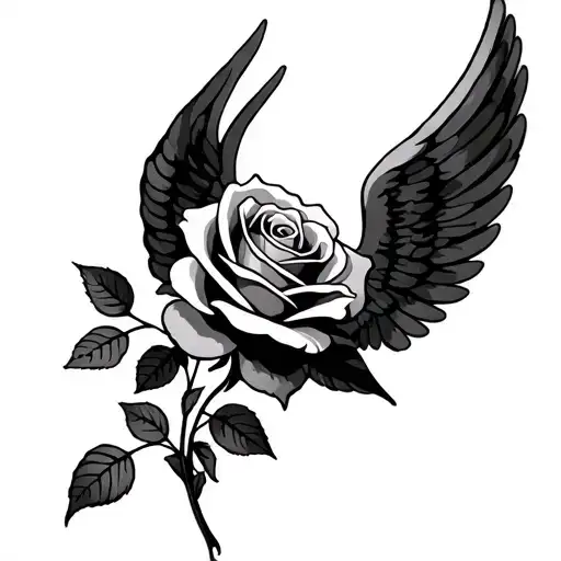 Rose With Angel Wings Spread