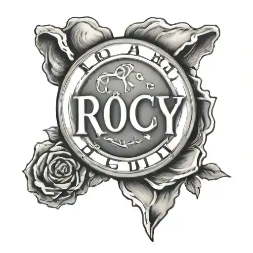 Word Rocky With A Halo Around The R