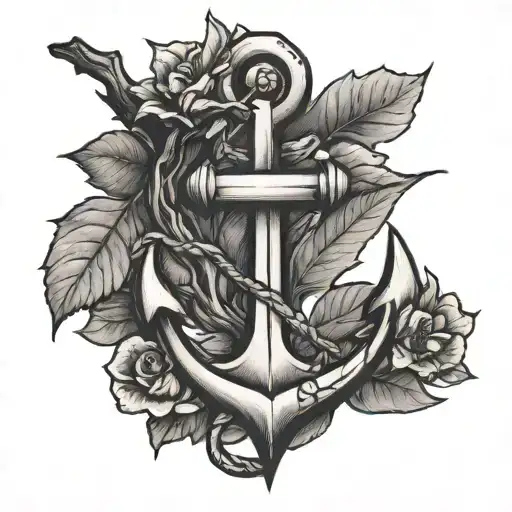 Anchor With Cherry Tree Branch