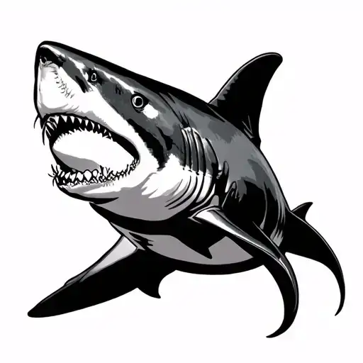 Shark Separated By A Line