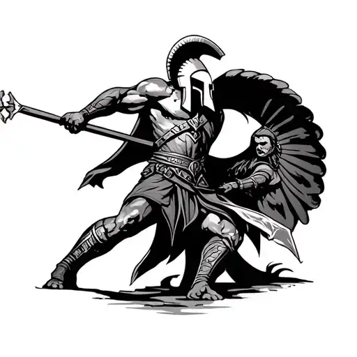 Spartan Warrior Battling
