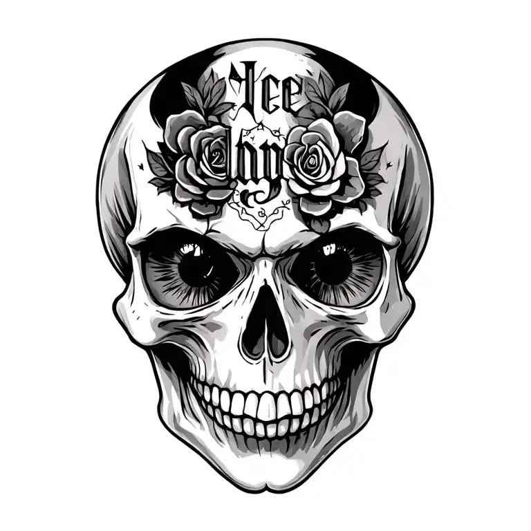 Skull And Memento Mori Saying Eye