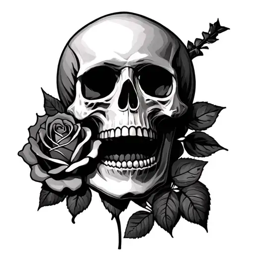 Skull And Rose