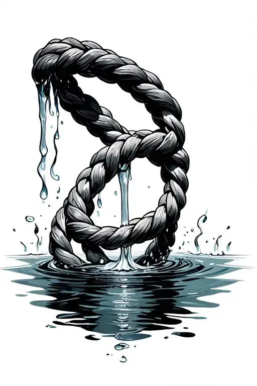 Rope With Water Flowing Down It